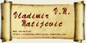 Vladimir Matijević vizit kartica